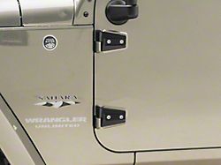 RedRock Door Hinges; Black (07-18 Jeep Wrangler JK 4-Door)