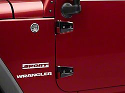 RedRock Door Hinges; Black (07-18 Jeep Wrangler JK 2-Door)