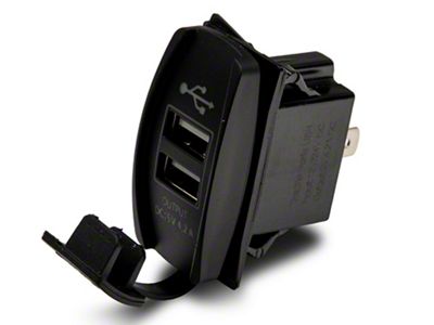 RedRock Dual USB 4.2 AMP Fast-Charger Rocker Switch (97-25 Jeep Wrangler TJ, JK & JL)