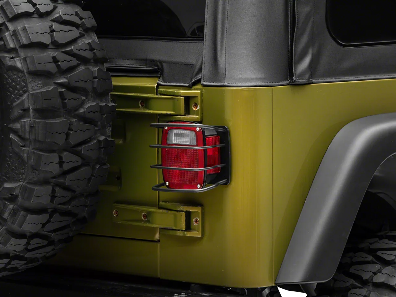 RedRock Jeep Wrangler Euro Tail Light Guards; Black J142013 (8706 Jeep