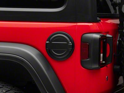 RedRock Fuel Filler Door Cover; Matte Black (18-25 Jeep Wrangler JL)