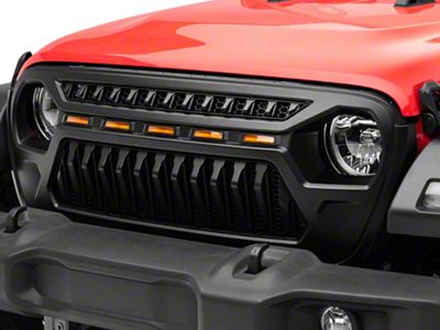 RedRock Gladiator Grille with Amber LED Lighting (18-25 Jeep Wrangler JL w/o TrailCam)