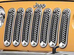 RedRock Grille Inserts; Chrome (07-18 Jeep Wrangler JK)
