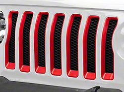 RedRock Grille Inserts; Red (18-23 Jeep Wrangler JL w/o TrailCam, Excluding Rubicon & Sahara)