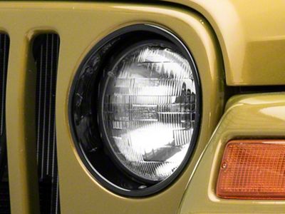 RedRock Headlight Bezels; Gloss Black (97-06 Jeep Wrangler TJ)