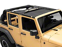 RedRock Mesh Sun Shade; Front; Black (07-18 Jeep Wrangler JK)