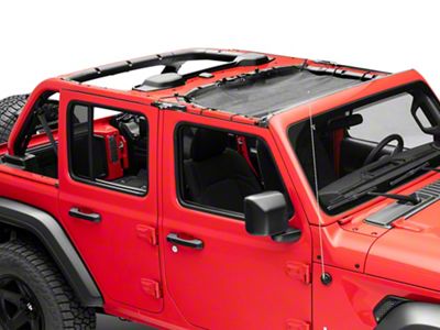 RedRock Mesh Sun Shade; Front; Black (18-23 Jeep Wrangler JL)