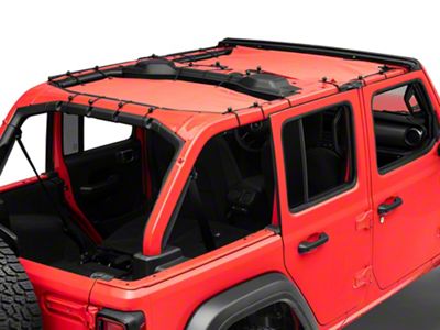 RedRock Mesh Sun Shade; Front and Rear; Red (18-23 Jeep Wrangler JL 4-Door)
