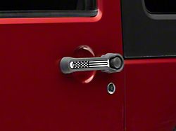 RedRock Old Glory Door Handle Inserts; Black and White (07-18 Jeep Wrangler JK 2-Door)