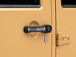 RedRock Old Glory Door Handle Inserts; Black and White (07-18 Jeep Wrangler JK 4-Door)