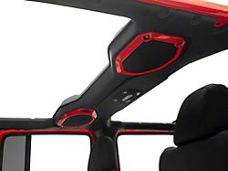 RedRock Pillar and Roof Speaker Trim; Red (18-23 Jeep Wrangler JL)