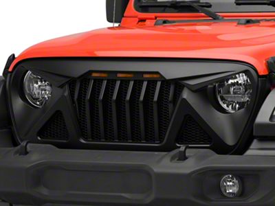 RedRock Predator Grille with Amber LED (18-25 Jeep Wrangler JL w/o TrailCam)