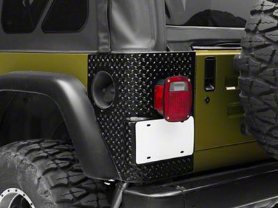 RedRock Plastic Rear Quarter Panel Body Armor Kit; Black (97-06 Jeep Wrangler TJ, Excluding Unlimited)