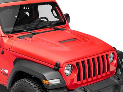 RedRock Type-STM Ram Air Hood; Unpainted (18-25 Jeep Wrangler JL)