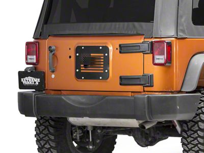 RedRock Old Glory Spare Tire Delete Plate; Textured Black (07-18 Jeep Wrangler JK)