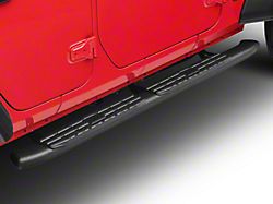 RedRock Pinnacle Oval Bent End Side Step Bars; Textured Black (18-25 Jeep Wrangler JL 4-Door)