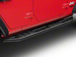 RedRock Side Armor with Step Pads; Textured Black (18-25 Jeep Wrangler JL 4-Door)