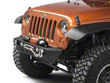 RedRock Stubby Winch Front Bumper with LED Fog Lights (07-18 Jeep Wrangler JK)