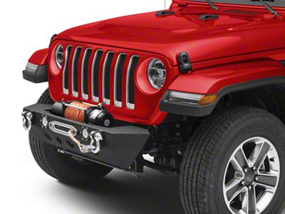 RedRock Stubby Winch Front Bumper with LED Fog Lights (18-25 Jeep Wrangler JL)
