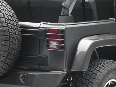 RedRock Tail Light Guards; Matte Black (07-18 Jeep Wrangler JK)
