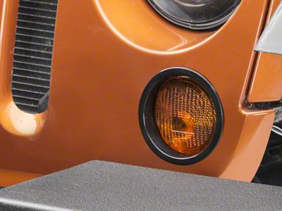 RedRock Turn Signal Bezels; Black (07-18 Jeep Wrangler JK)