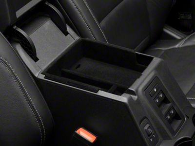 RedRock Arm Rest Organizer Top and Bottom Tray Set; Flocked (21-25 Bronco)