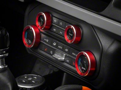 RedRock Billet 4-Piece Console Switch Cover Set; Red (21-25 Bronco)