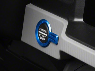 RedRock Billet Start-Stop Button Cover; Blue (21-25 Bronco)