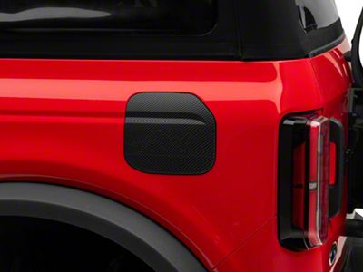 RedRock Fuel Door Cover; Matte Carbon Design (21-25 Bronco, Excluding Raptor)