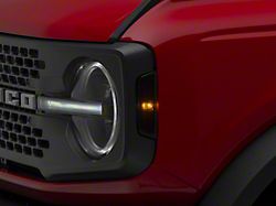 RedRock Grille Side Marker Light Covers; Smoked (21-25 Bronco)
