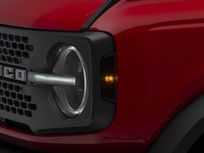 RedRock Grille Side Marker Light Covers; Smoked (21-25 Bronco)