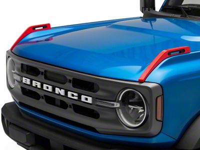 RedRock Hood Catch Trim; Red (21-25 Bronco)