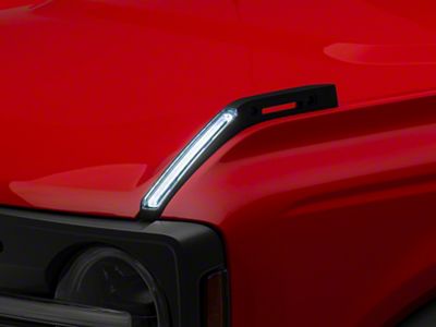 RedRock Hood Mounted Accessory DRL; Amber/White (21-25 Bronco)