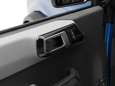 RedRock Inner Door Handle Trim; Gloss Black (21-25 Bronco)