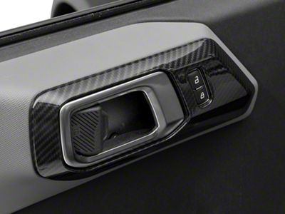 RedRock Interior Door Handle Trim; Carbon (21-25 Bronco 4-Door)