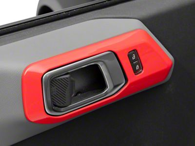 RedRock Interior Door Handle Trim; Red (21-25 Bronco 4-Door)