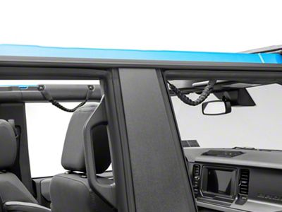 RedRock Paracord Grab Handles; Front; Black (21-25 Bronco)