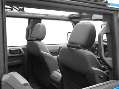 RedRock Paracord Headrest Handles; Black (21-25 Bronco)