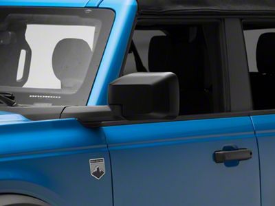 RedRock Side Mirror Cover Trim; Matte Black (21-25 Bronco)