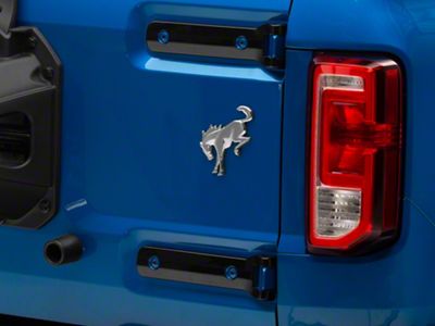 RedRock Tailgate Hinge Trim; Gloss Black (21-25 Bronco)