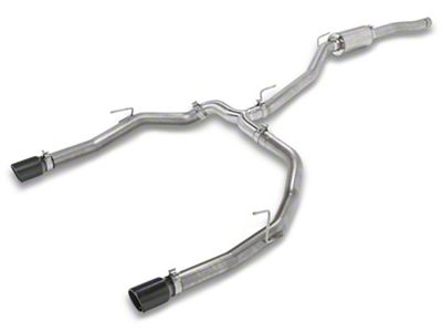 RedRock Dual Exhaust System with Black Tips; Rear Exit (20-25 3.6L Jeep Gladiator JT)