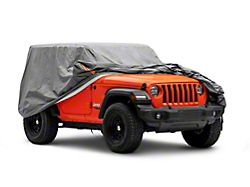 RedRock 4-Layer Breathable Full Car Cover; Gray (07-25 Jeep Wrangler JK & JL 2-Door)