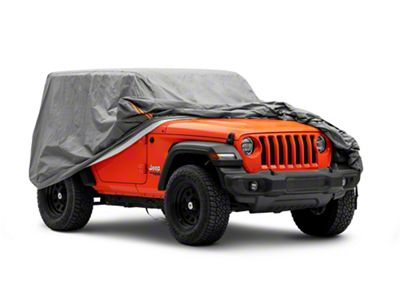 RedRock 4-Layer Breathable Full Car Cover; Gray (07-25 Jeep Wrangler JK & JL 2-Door)