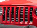 RedRock American Flag V2 Grille Insert; Red and White (18-26 Jeep Wrangler JL, Excluding Rubicon 392)