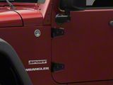 RedRock Door Hinges; Textured Black (07-18 Jeep Wrangler JK 2-Door)