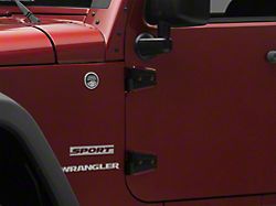 RedRock Door Hinges; Textured Black (07-18 Jeep Wrangler JK 2-Door)