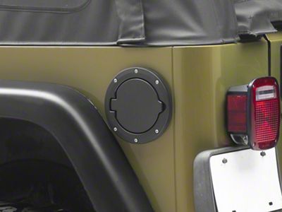 RedRock Fuel Filler Cover; Matte Black (97-06 Jeep Wrangler TJ)
