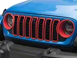 RedRock Grille Inserts; Red (24-25 Jeep Wrangler JL Rubicon, Sahara)