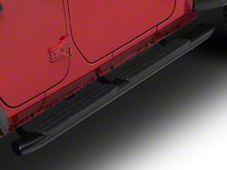 Jeep Licensed by RedRock Pinnacle Oval Bent End Side Step Bars; Textured Black (18-25 Jeep Wrangler JL 4-Door)