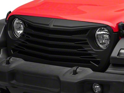 RedRock Tomahawk Grille; Matte Black (18-25 Jeep Wrangler JL)